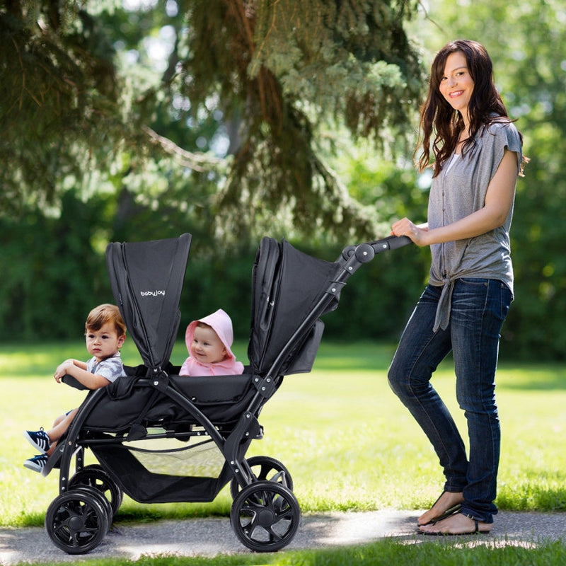 Foldable Lightweight Front Back Seats Double Baby Stroller