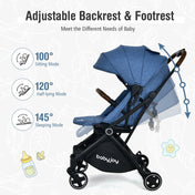 2-In-1 Convertible Aluminum Baby Stroller with Adjustable Canopy