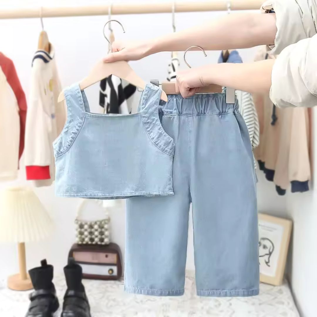 Bubu Soft Denim Top and Pants Set