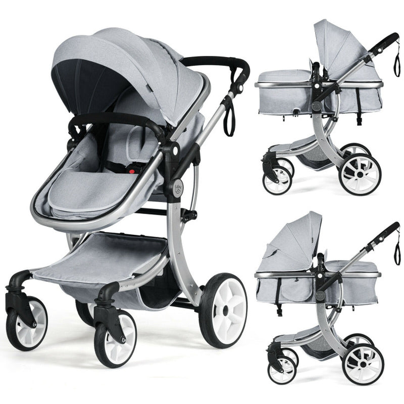 2-In-1 Foldable High Landscape Baby Stroller with Diaper Bag