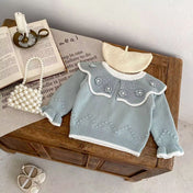 Bubu Baby Flower Pearl Knitted Sweater