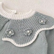 Bubu Baby Flower Pearl Knitted Sweater