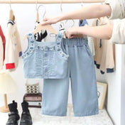 Bubu Soft Denim Top and Pants Set