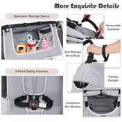 Babyjoy High Landscape Stroller 2-In-1 Foldable for Infant with Reversible Seat Grey