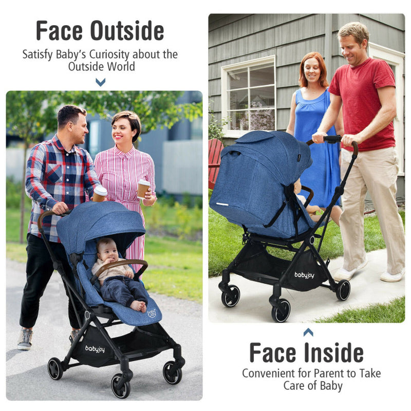 2-In-1 Convertible Aluminum Baby Stroller with Adjustable Canopy