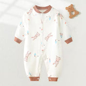 Bubu Cute Printed Jumpsuit for Infant - Brown Bunny