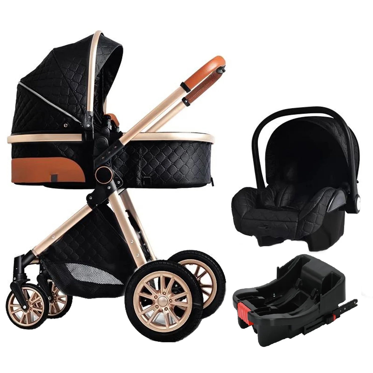 Luxury Portable Travel Pram 3 in 1Baby Stroller High Landscape Baby Pushchair Baby Travel Stroller Newborn Stroller