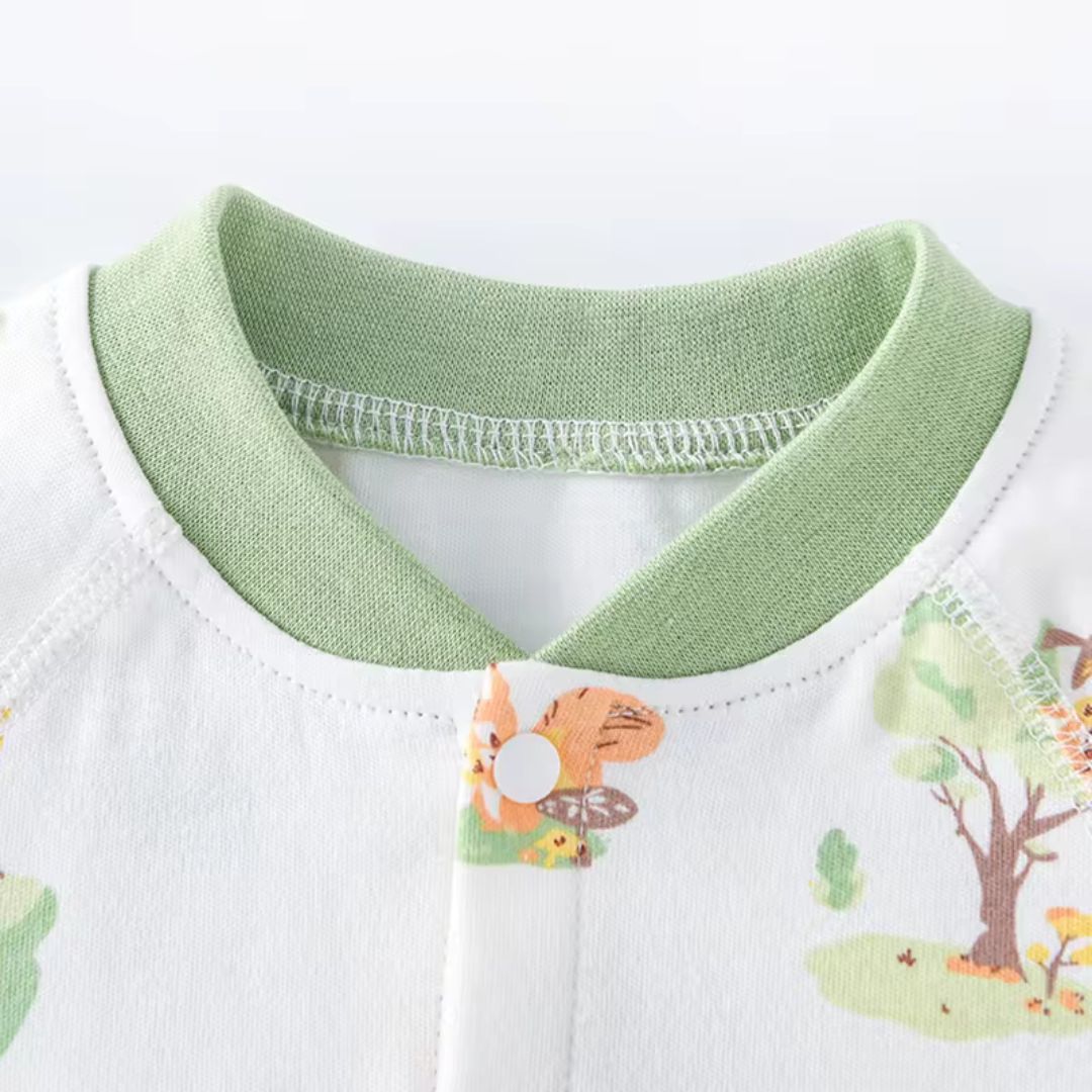 Bubu Cute Printed Jumpsuit for Infant - Green