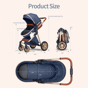 High Landscape Baby Stroller Folding Reversible Seat,Unisex,Blue