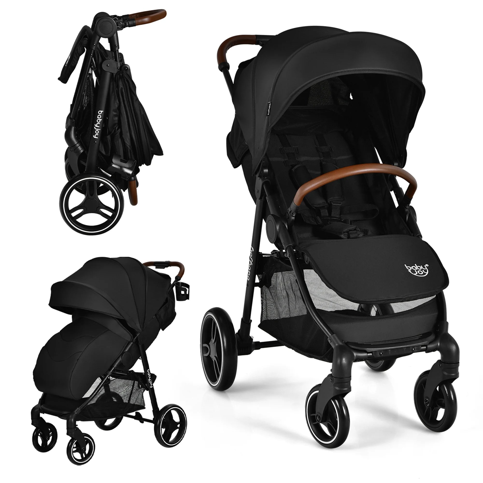 Babyjoy High Landscape Baby Stroller Pushchair with Expandable & Footmuff Canopy Unisex 0-3 Years