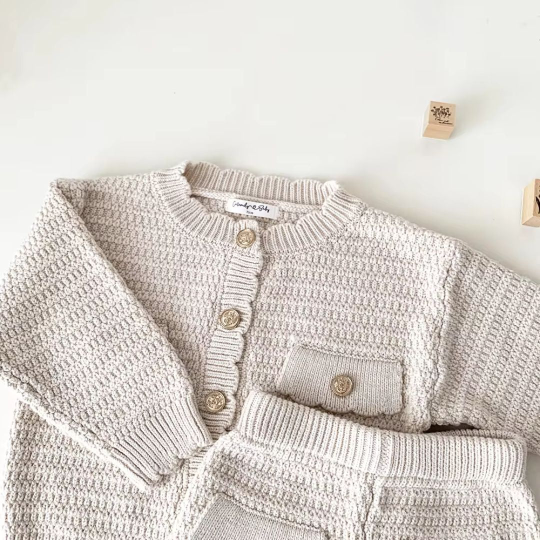 Bubu Knitted Cardigan and Pants Set