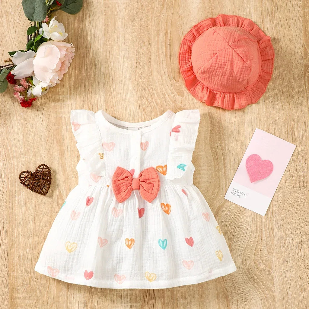 2PCS Dress Flower Set Baby Girl