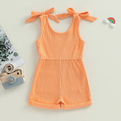 Toddler Girls Sleeveless Ribbed Romper