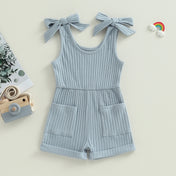 Toddler Girls Sleeveless Ribbed Romper