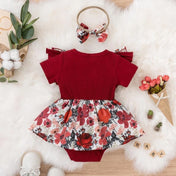 Summer Baby Girl Dress With Bowknot Striped Jumpsuit