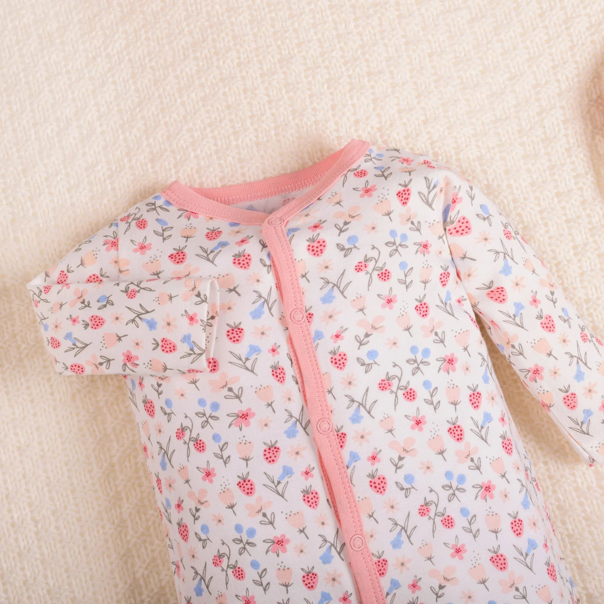 Bubu Baby Frog Suit Pink Floral