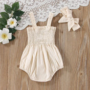 Baby Girl Summer Jumpsuit Headband Set