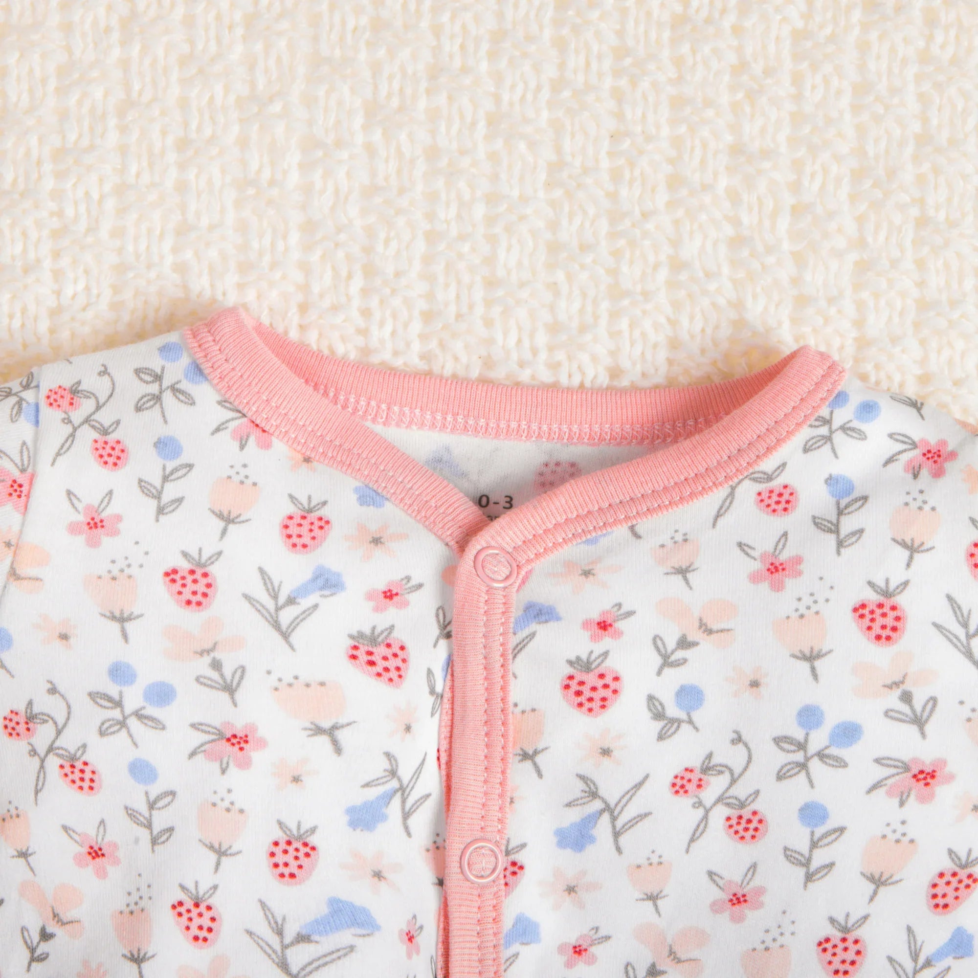 Bubu Baby Frog Suit Pink Floral