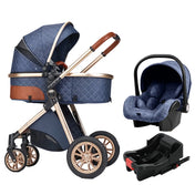 Luxury Portable Travel Pram 3 in 1Baby Stroller High Landscape Baby Pushchair Baby Travel Stroller Newborn Stroller