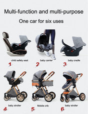 Luxury Portable Travel Pram 3 in 1Baby Stroller High Landscape Baby Pushchair Baby Travel Stroller Newborn Stroller