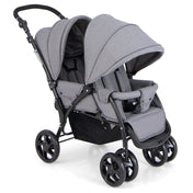 Double Stroller Foldable Baby Twin Lightweight Travel Stroller Infant Pushchair Grey