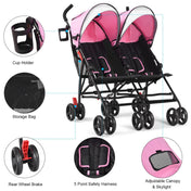 Foldable Twin Baby Double Stroller Ultralight Umbrella Kids Stroller