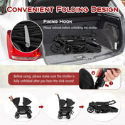 Double Stroller Foldable Baby Twin Lightweight Travel Stroller Infant Pushchair Black