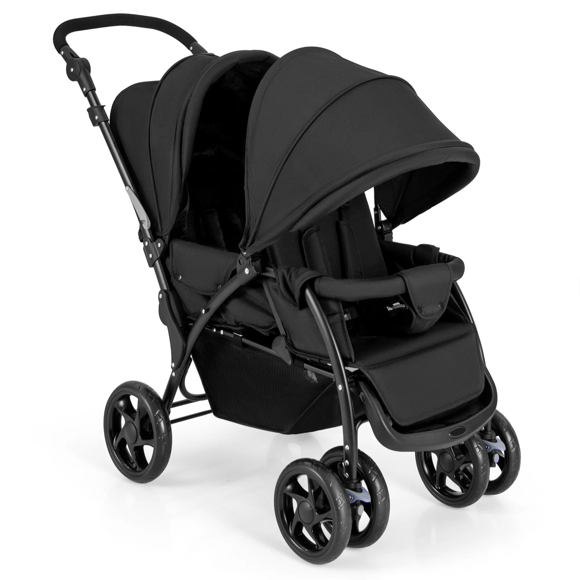 Double Stroller Foldable Baby Twin Lightweight Travel Stroller Infant Pushchair Black