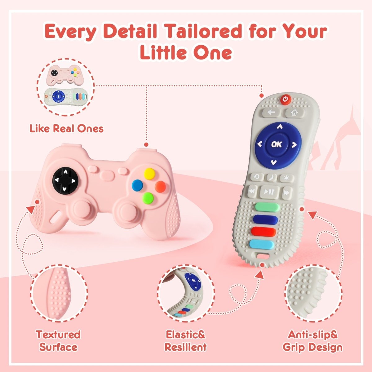 Bubu Baby Gamepad & Remote control Teething with Food-Grade Silicone