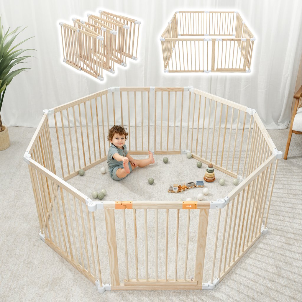 Natural Timber Baby Playpen - Bubula AUS