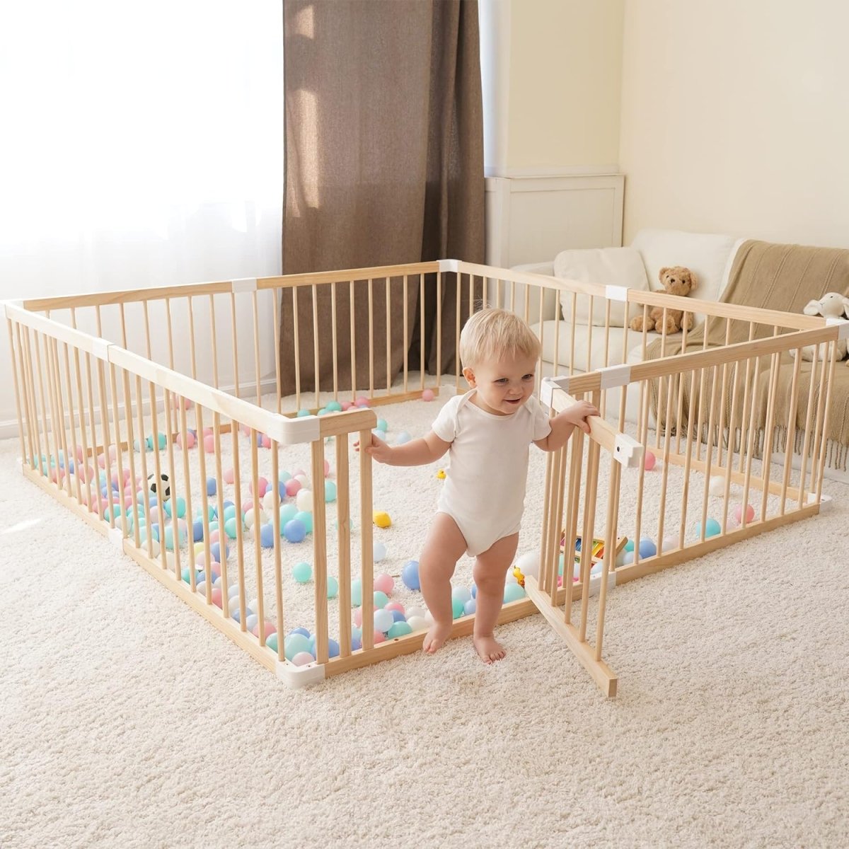 Natural Timber Baby Playpen - Bubula AUS