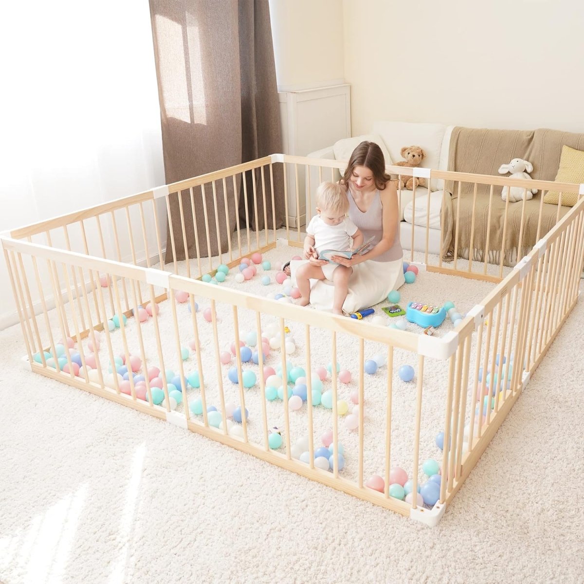 Natural Timber Baby Playpen - Bubula AUS